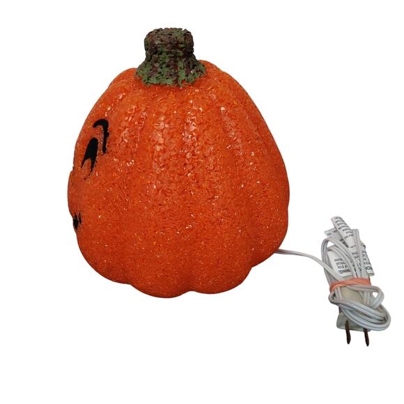 Vintage Seasons Melted Plastic Popcorn Jack O Lantern Light Up Pumpkins Lot Of 3 - Picture 5 of 16